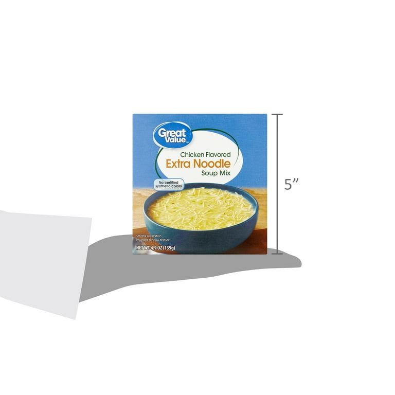 Great Value Chicken Flavored Soup Mix with Extra Noodles 4.9 oz
