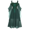 thumbnail image 3 of Vestido de bruja medieval vintage de Halloween para mujer, talla grande, hombros descubiertos, manga de mariposa, vestidos góticos, disfraces de carnaval, fiesta, 3 of 5