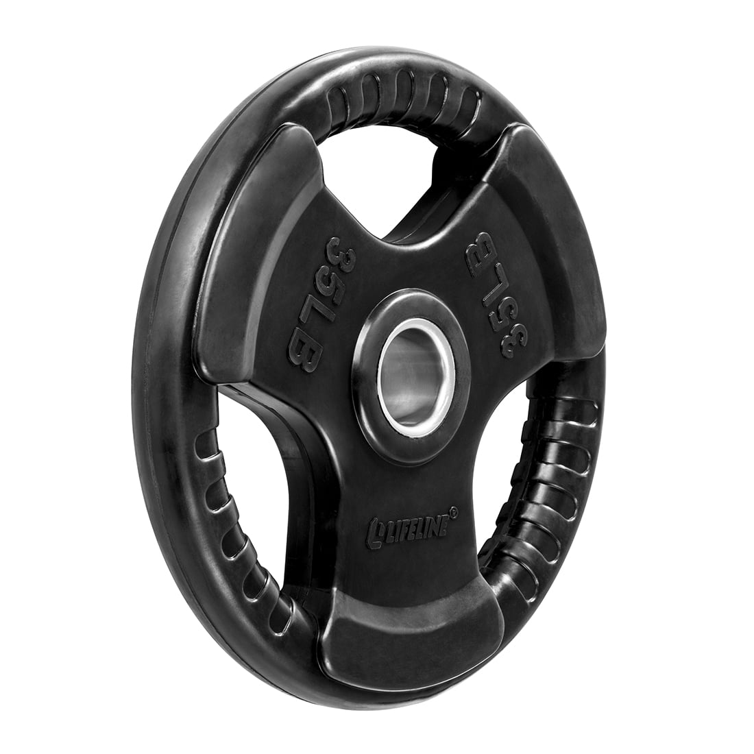 Lifeline Olympic Rubber Grip Plates for Easy Grip, Impact Resistance and Equipment Protection - 35 LBS