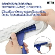ITTAR 60 Window Squeegee with Long Handle, Glass Cleaning Tool Rubber Squeegee Cleaner Tool