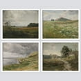 thumbnail image 2 of PixonSign Framed Wall Art Classic Rural Countryside Flower Landscapes Prints, Set of 4 Nature Wilderness Paintings, Minimalism Wall Décor, Adhesive Canvas Poster for Home Decor - 12"x16" White, 2 of 5