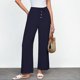 thumbnail image 2 of Pantalones anchos de lino de cintura alta para mujer - Cordón con cremallera, bolsillos - Informal/viajes - Ajuste regulable, 2 of 4