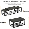 thumbnail image 3 of Nesting Coffee Tables,3 Piece Living Room Coffee Table, Rectangular Coffee Table Set,End Table Side Tables for Living Room Bedroom(Black), 3 of 12