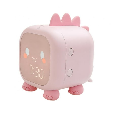 

Creative Dragon Small Alarm Clock + Intelligent Night Light Two In One Temperature Time Digital Display Long Endurance Pink
