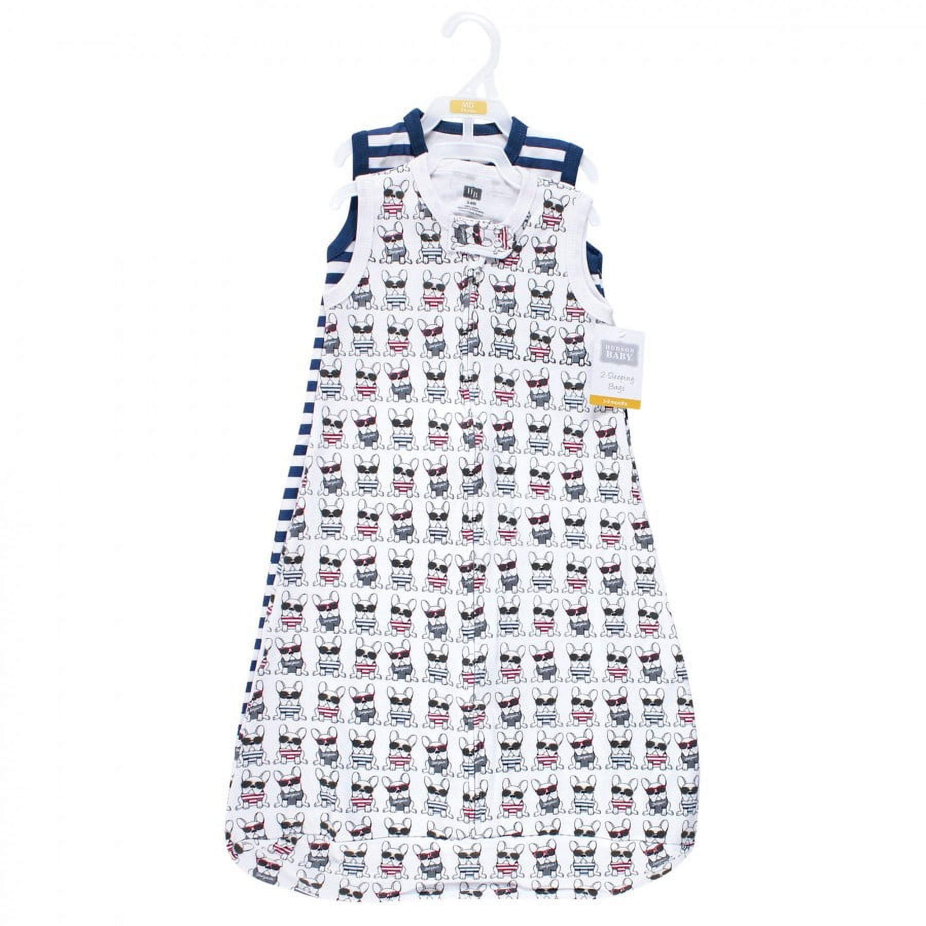 Hudson Baby Infant Boy Interlock Cotton Sleeveless Sleeping Bag, French Dog, 12-18 Months