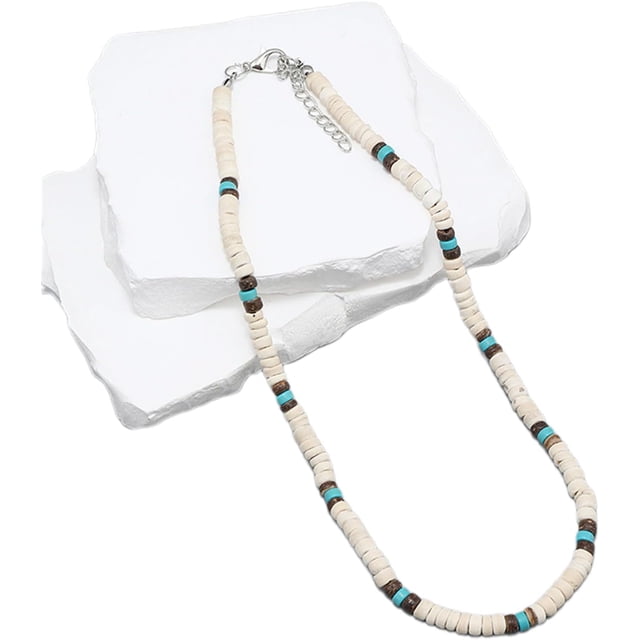 HSHDLDF Collier Coquillage Puka pour Femmes Hommes Collier Surfeur Coquillage Cordon Collier Collier Ras du Cou Perles Colorées Collier Ajustable Été Boho Hawaii Boucle Perle Collier Bijoux Coquillage Naturel
