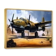 thumbnail image 2 of Designart "Vintage Charm An Airplane in the Desert I" Transportation Floater Framed Wall Art Print, 2 of 7