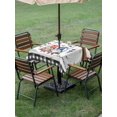 thumbnail image 4 of Outdoor Tablecloth with Umbrella Hole for Patio/Picnic/Party/Camping, Independence Day Gnomes Waterproof Table Cloth Square Cover Washable, Red Blue Star 250th Anniversary (54"x 54"), 4 of 9
