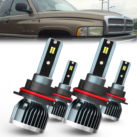 LZYMAXDM For DODGE RAM 1500 2500 3500 2003-2005 9007  9007 LED Headlight Bulb,30000lm Per Set,6500K Cool White,High/Low Beam 9007 9007 Headlight Bulb,Pack of 4