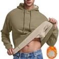 thumbnail image 6 of VNKIDY Men Autumn Winter Hooded Warm And Comfortable Thick Wool And Velvet Bottoming Sweatshirt Long Sleeved Round Neck Tops Sweatshirt Male Solid Color Pullover Streetwear Soft, 6 of 8