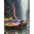 thumbnail image 1 of Cyberpunk Racing Car Canvas Wall Art 15.75x11.81 Inches, 1 of 8