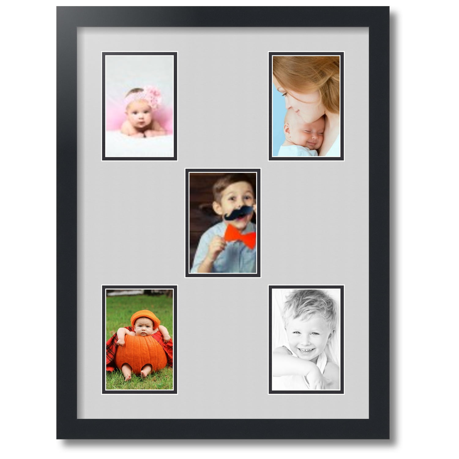 8x6 PHOTO MOUNT FOR 6x4 PRINT PICTURE FRAME PACK OF 5 BLACK COLOUR TRADE PACK 
