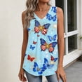 thumbnail image 6 of LWavelet Women's Asymmetrical Button Detail Sleeveless Blouse – Linen Blend Casual Work Top Army Green M, 6 of 6