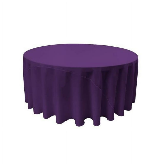 TCpop132R-PurpleP23 LA Linen Nappe en Popeline de Polyester, Violet - 132 Po. Rond