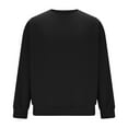 thumbnail image 3 of Thermal Shirt for Men Solid Crewneck Long Sleeve Loose Pullover Top Black L, 3 of 6