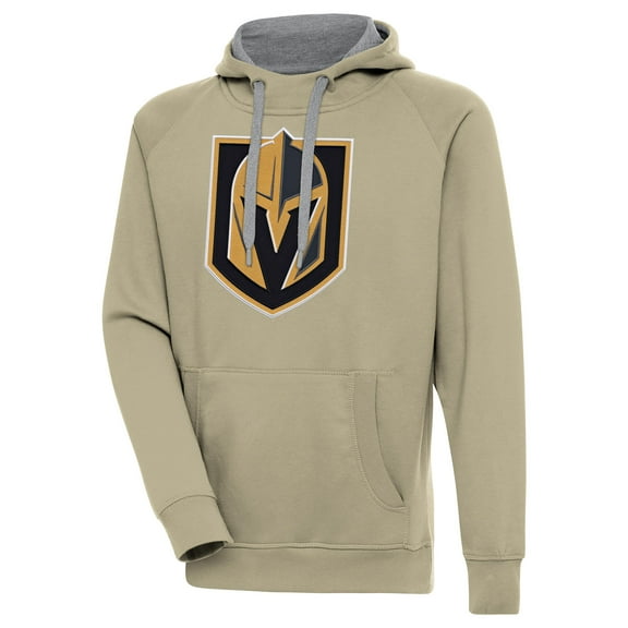 Men's Antigua Khaki Vegas Golden Knights Victory Pullover Hoodie