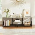thumbnail image 3 of VECELO TV Stand up to 60 Inches, Industrial 55.11" Entertainment Center with Storage and Mesh Shelf for Living Room/Bedroom, Gray, 3 of 10