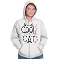 thumbnail image 5 of Crazy Lady Cool Cat Kitten Adorable Zip Hoodie Sweatshirt Women Brisco Brands S, 5 of 5