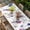 Purple, white, variant on Purple Yellow Diamond Table Cloths for 8 Foot Rectangle Tables, Modern Geometric Middle Century Patio Waterproof Elastic Fitted Tablecloths, Washable Rectangular Table Cover for Camping