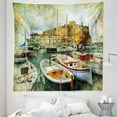 thumbnail image 1 of Italian Tapestry, Naples Small Boats at Historical Italian Coast Heritage Castle Nautical Art, Fabric Wall Hanging Decor for Bedroom Living Room Dorm, 5 Sizes, Multicolor, by Ambesonne, 1 of 1