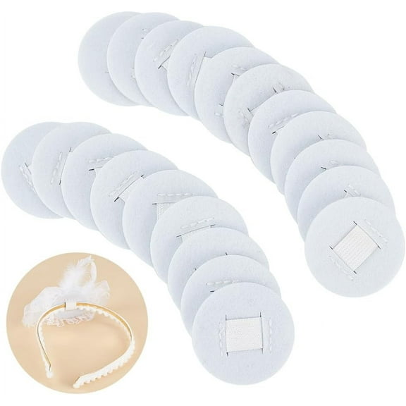 20pcs 2 inch Hair Band Pad Gray-White Headband Decoration Accessories Felt Hair Band Decor Base for Making Tea Party Headbands Decorations Handmade DIY 2mm Thick