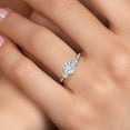 thumbnail image 4 of Gem Stone King 10K White Gold White Moissanite and Lab Grown Diamond 3-Stone Ring for Women | 1.02 Cttw | Round 6MM | Gemstone Birthstone | Size 6, 4 of 6
