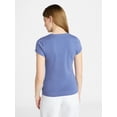 thumbnail image 3 of No Boundaries Crew Neck Tee with Short Sleeves, 1 or 3-Pack, Women’s, 3 of 5