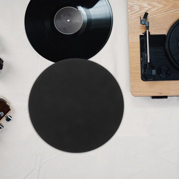 OUNONA Home Use Vinyl Record Protective Mat Black Felt Slipmat for Turntable Record Player