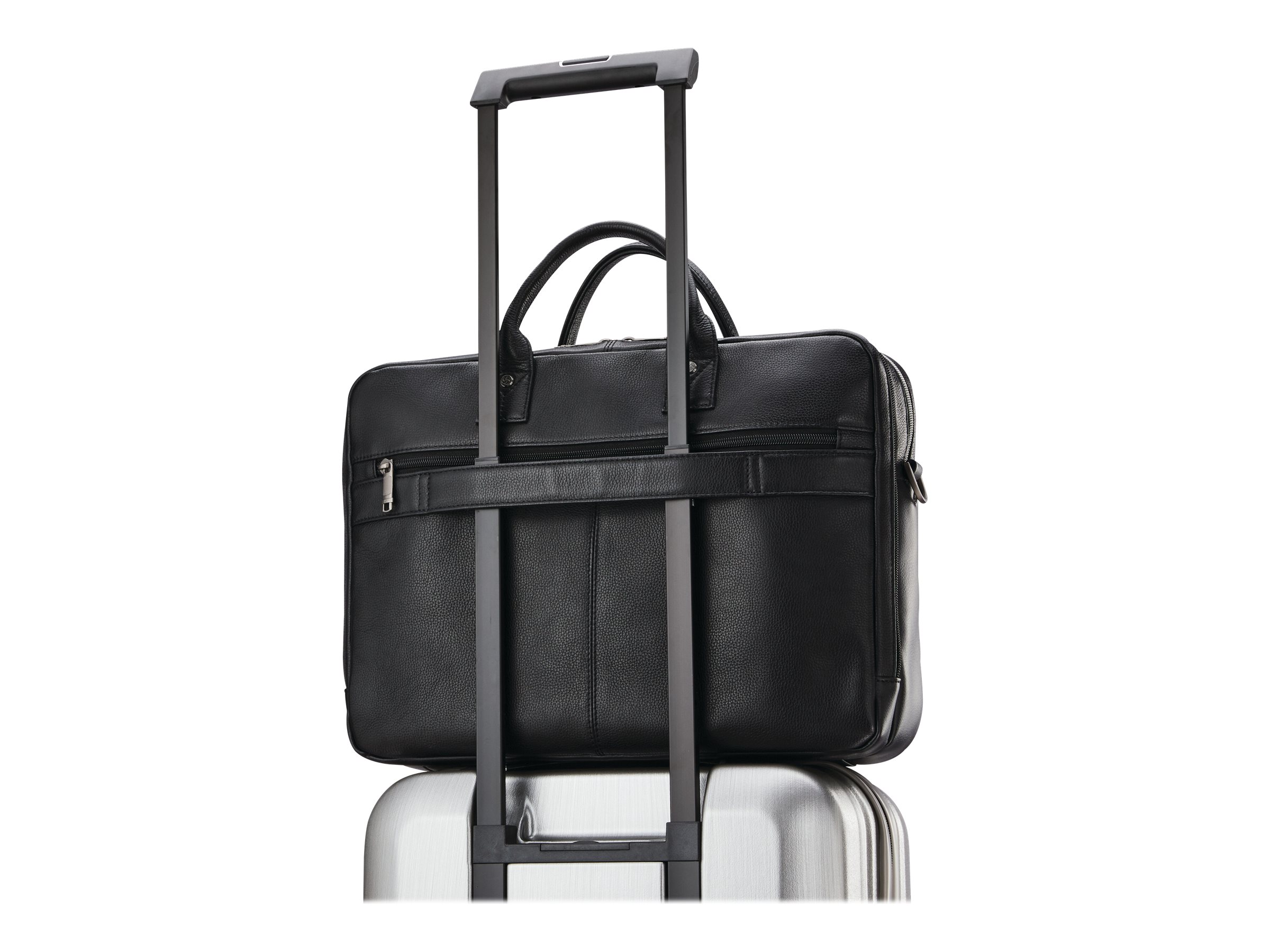 samsonite classic leather toploader briefcase