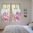 thumbnail image 4 of Pink Purple Spring Floral Tier Curtains, Summer Flower Botanical Light Filtering Kitchen Curtains, 2Pcs Rod Pocket Half Window Treatments Panels for Sink Cafe Cabinet Basement 27.5x45 Inches, 4 of 9