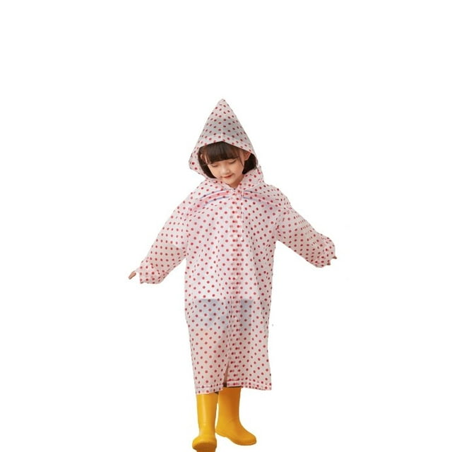 Girls Spring Summer Autumn Boys' Plain Color Buttoned Thick Poncho Raincoats Rain Ponchos Clothes