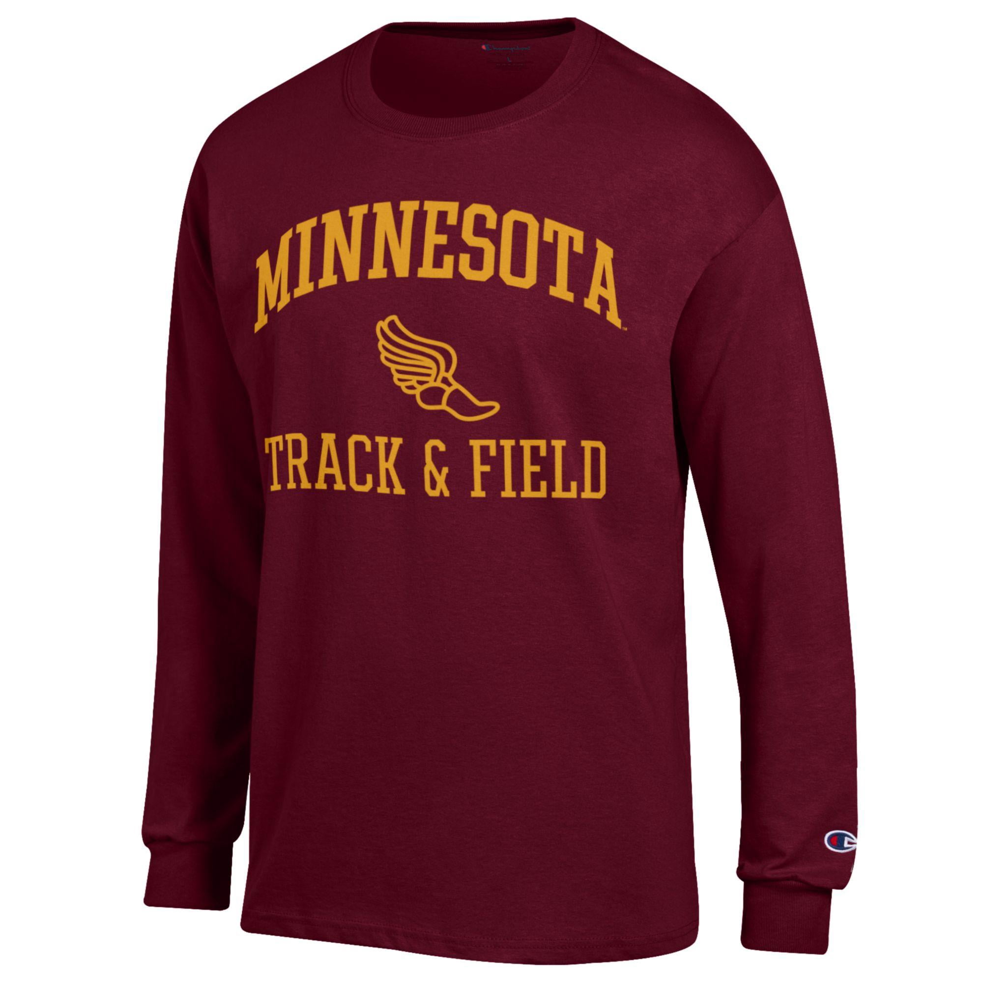 Men's Champion  Maroon Minnesota Golden Gophers Track & Field Icon Long Sleeve T-Shirt