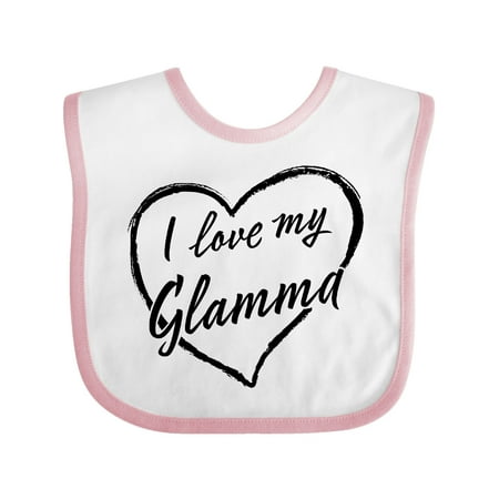 

Inktastic I Love My Glamma in Black Chalk Heart Gift Baby Boy or Baby Girl Bib