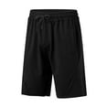 thumbnail image 4 of Zylarhe Casual Pants for Men Men's Casual Mid Waist Shorts Pant Solid Splice Pocket Drawstring Knee Length Shorts Casual Loose Fashion Pant Short Size 50 Pants for Men, 4 of 7