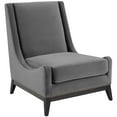thumbnail image 2 of Modway Confident Upholstered Performance Velvet Lounge Chair in Gray, 2 of 7
