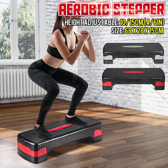 27'' Exercice Stepper Hauteur Réglable Aérobic Marche Plate-Forme W / Riser pour les Séances d'Entraînement à Domicile Équipement de Gymnastique à Domicile Accessoires de Fitness