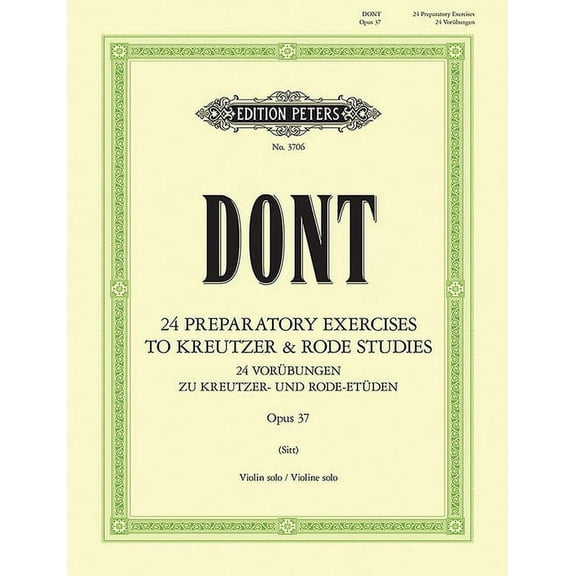 Edition Peters 24 Preparatory Exercises to the Kreutzer and Rode Studies Op. 37 for Violin, (Paperback)