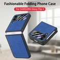 thumbnail image 4 of Compatible with Samsung Galaxy Z Flip 4 Case, Luxury Hinge Protection + Steel Screen Cover Drop-Resistance Ultra Slim Bumper Frame Folding Case for Samsung Galaxy Z Flip 4 5G, Blue, 4 of 8