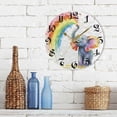 thumbnail image 3 of DEIARA Elephant Color Spraying Burgundy Butterfly Wall Clock 10in Silent Mechanism Battery Operated Retro Style for Living Room Bedroom and Kitchen Gold Pointer, 3 of 10