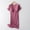 Watermelon Red, variant on Shldybc Women's Breastfeeding Solid V-Neck Short Sleeve Breastfeeding Postpartum Pregnant Women's Dress Sleepwear with Chest Pad, Maternity Clothes, Summer Dress