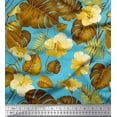 thumbnail image 1 of Soimoi Poly Georgette Fabric Floral & Leaves Tropical Print Fabric by The Yard 52 Inch Wide, 1 of 1