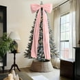 thumbnail image 5 of Giant Velvet Christmas Bow Tree Topper - 6 Ft Oversized Bow in Off-White & Pink for Xmas Tree, Window, Wall and Mantle Decor, 5 of 6