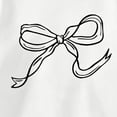 thumbnail image 3 of Girls White Bow Print Long Sleeve Crewneck Sweatshirt Soft Cotton Pullover for Kids,Size 5-6T, 3 of 7