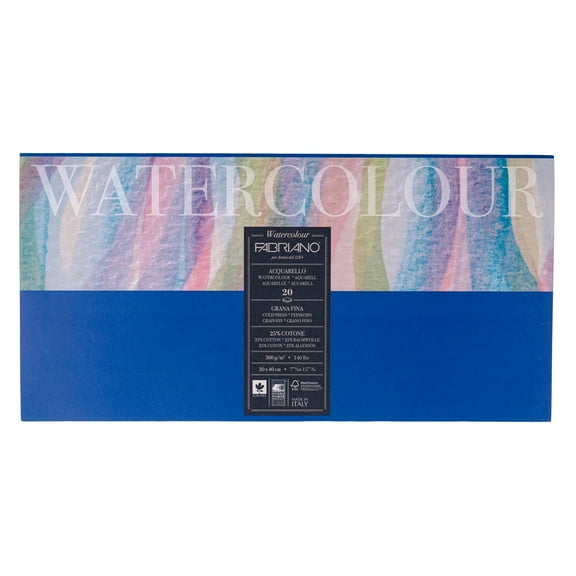 Fabriano Studio Watercolor Block, Cold Press, 140 lb./300 gsm, 7.75" x 15.75"