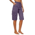 thumbnail image 4 of Only Moment Women's Sweat Shorts with Pockets cool silk cotton 2026 Summer Casual Lounge Sleep Plaid Shorts Y2K Beach Bottoms Dark Purple,L, 4 of 9