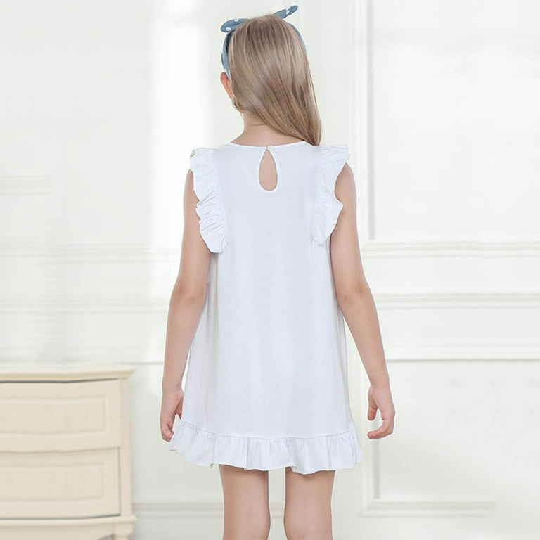 LUOGENLI Graduation Dresses for Girls 5-6 Toddler Baby Girl Dress Summer  Sleeveless Kids Casual Beach Dresses Girls' Dresses Formal Two Color Dresses  for Girls&nbsp; White 6-7 Years - Walmart.com