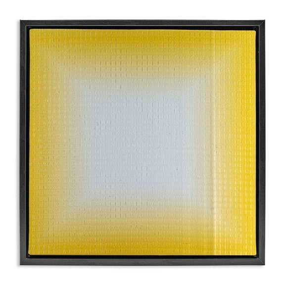 Stupell Industries Yellow Ombre Fade Abstract Painting Black Floater Framed Canvas Art Print Wall Art, 18 x 18