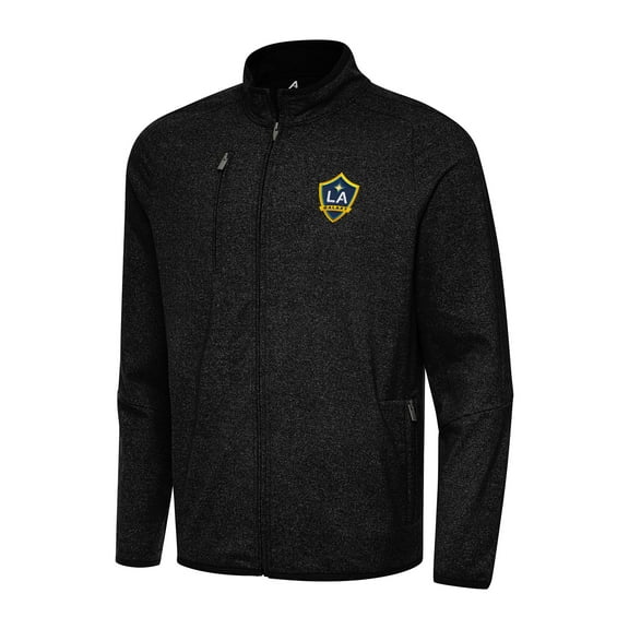 Men's Antigua  Heather Black LA Galaxy Hold-Up Full-Zip Jacket