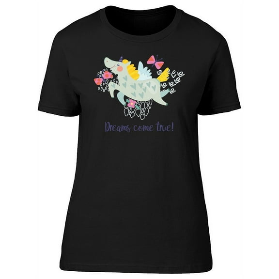 Drams Come True, Cute Unicorn T-Shirt Women -Image by Shutterstock, Female Medium