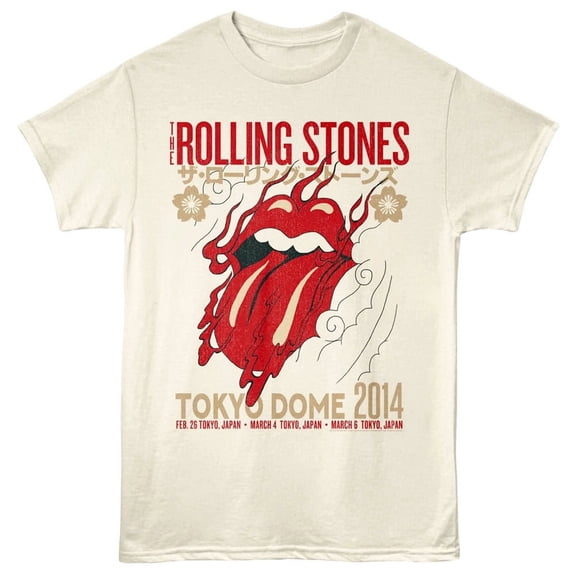 Rolling Stones Tokyo Dome 2014 Men's T Shirt (Ivory, AdultS)